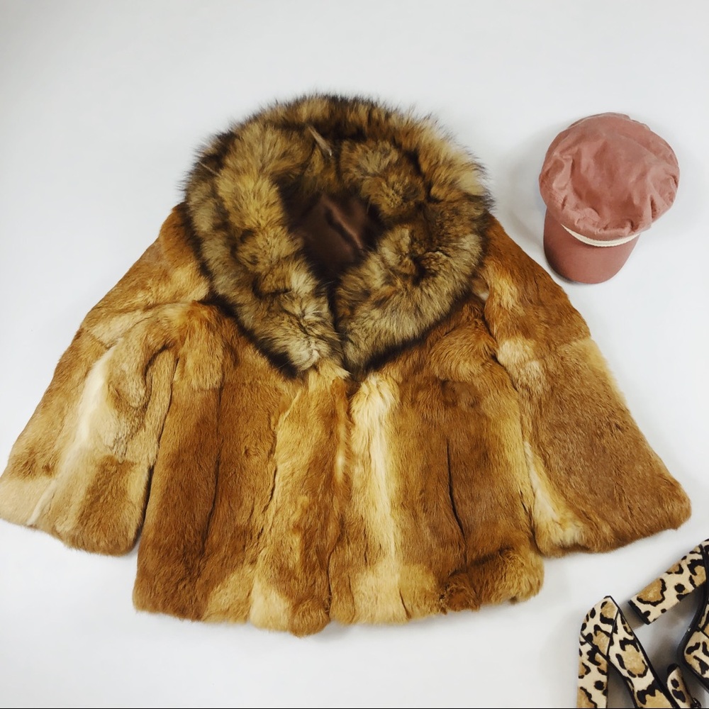 FINAL Vtg 70s Fur Boho Oversized Coat M - Picture 5 of 8
